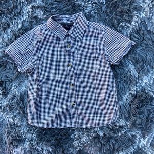 BROWN Gingham Button down tee